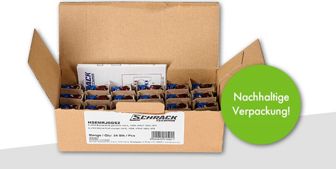 Verpackung, S-JACK, grüner Button, nachhaltig